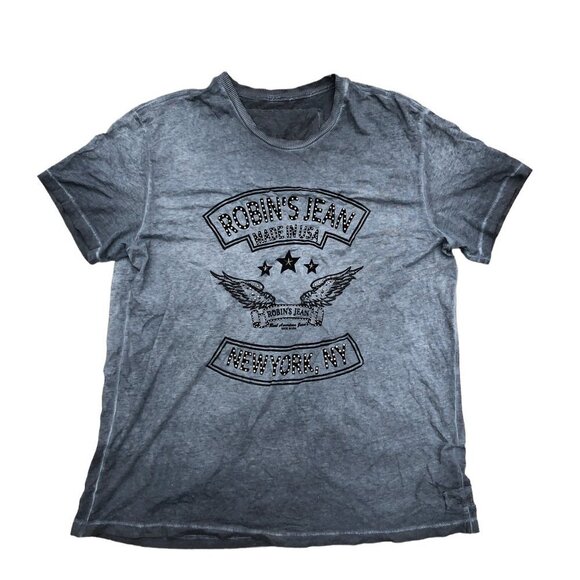 Vintage Robins Jeans Shirt XXL Gray Studded - Picture 3 of 7